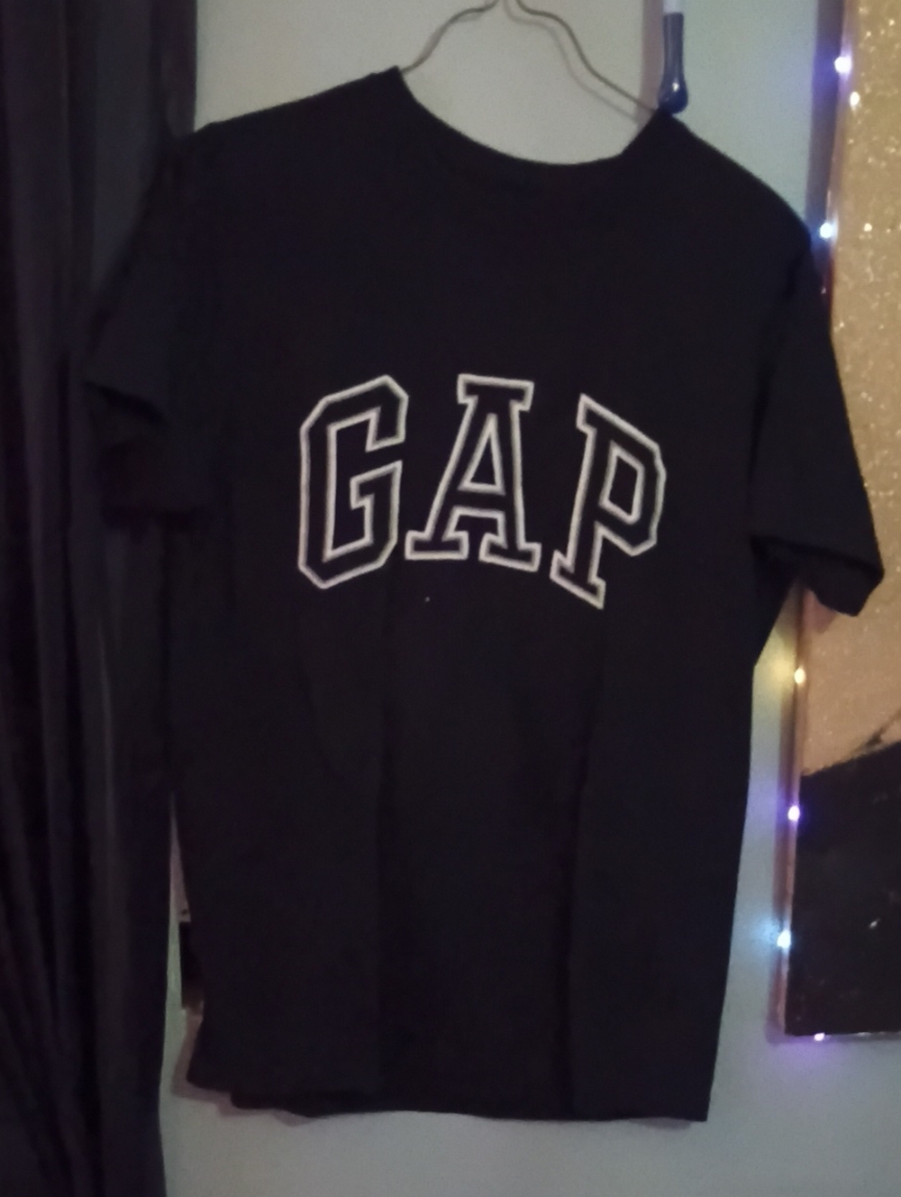 GAP Black Short Sleeve Tee with White Logo
